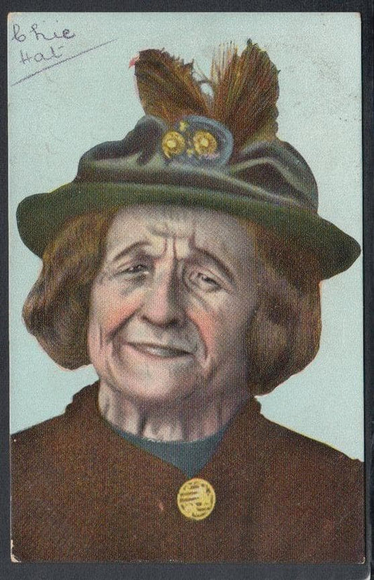 Comic Postcard - Comical Character Wearing a Hat, 1905 - Mo’s Postcards 