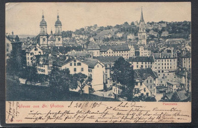 Switzerland Postcard - Gruss Aus St Gallen Panorama, 1900 - Mo’s Postcards 