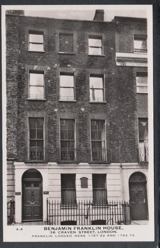 London Postcard - Benjamin Franklin House, 36 Craven Street, Charing Cross - Mo’s Postcards 
