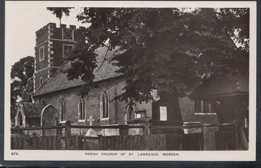 Surrey Postcard - Parish Church of St Lawrence, Morden - Mo’s Postcards 
