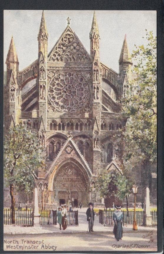 London Postcard - North Transept, Westminster Abbey - Charles.E.Flower - Mo’s Postcards 