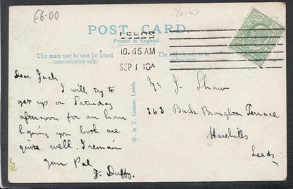 Yorkshire Postcard - Charlie Cake Park, Armley, Leeds, 1910 - Mo’s Postcards 