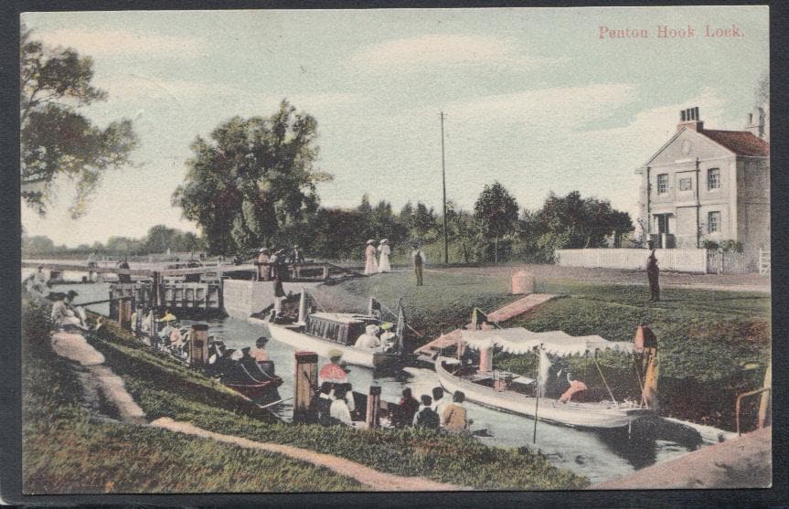 Middlesex Postcard - Penton Hook Lock, Staines, 1910 - Mo’s Postcards 