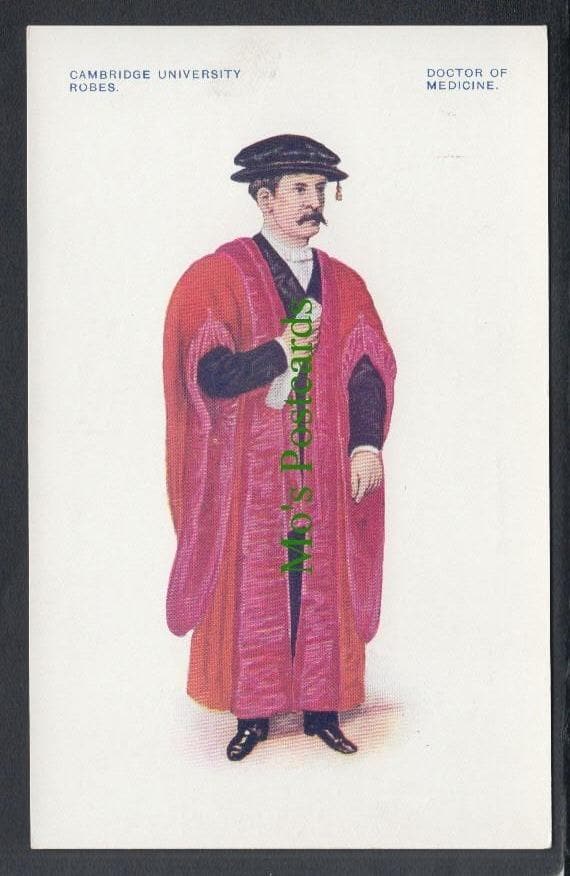 Education Postcard - Cambridge University Robes - Doctor of Medicine - Mo’s Postcards 