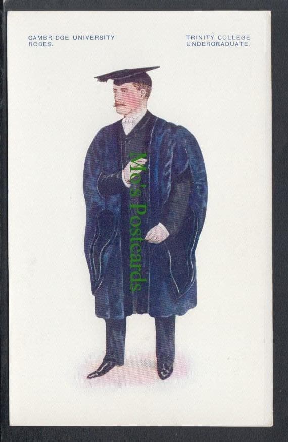 Education Postcard - Cambridge University Robes - Trinity College Undergraduate - Mo’s Postcards 