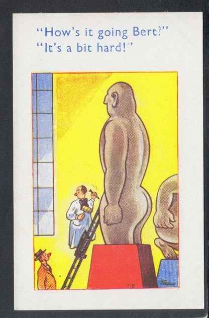 Comic Postcard - Risque / Rude / Statue / Private Parts / Sculpture - Trow - Mo’s Postcards 
