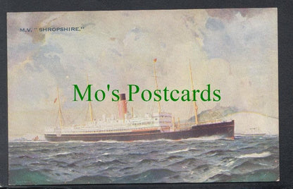 Shipping Postcard -M.V."Shropshire", Bibby Line