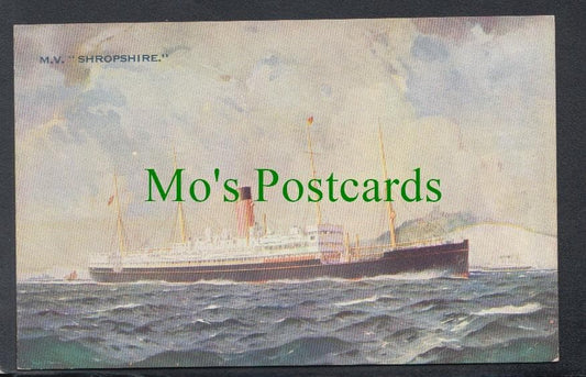 Shipping Postcard -M.V."Shropshire", Bibby Line