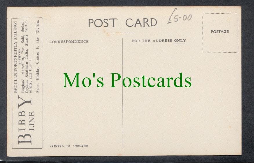 Shipping Postcard -M.V."Shropshire", Bibby Line