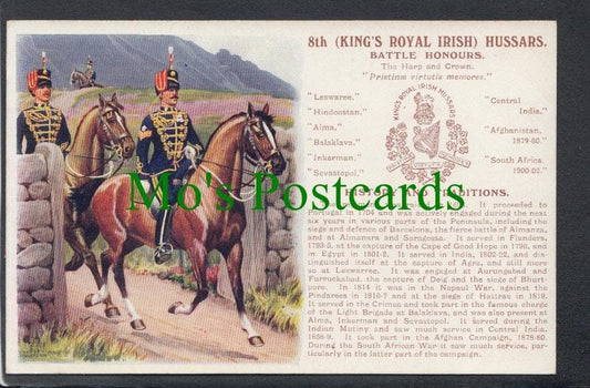 Military Postcard - 8th King's Royal Irish Hussars