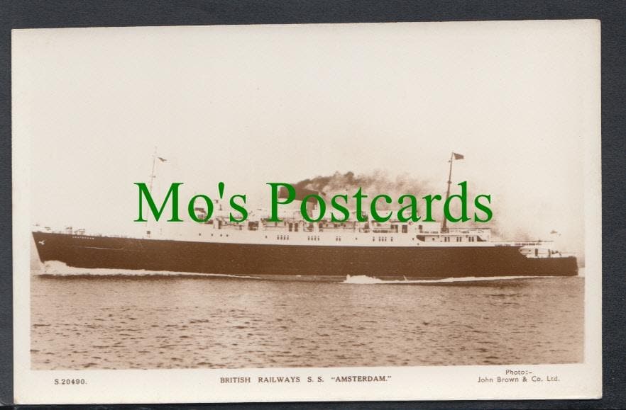 Shipping Postcard - British Railways S.S."Amsterdam"