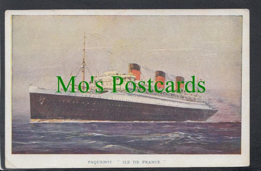 Shipping Postcard - Paquebot "Ile De France"