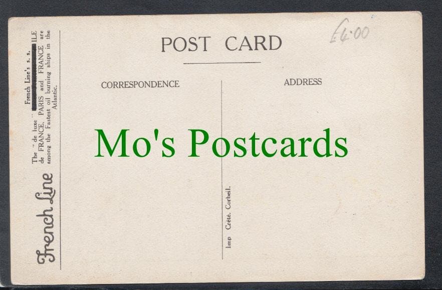 Shipping Postcard - Paquebot "Ile De France"