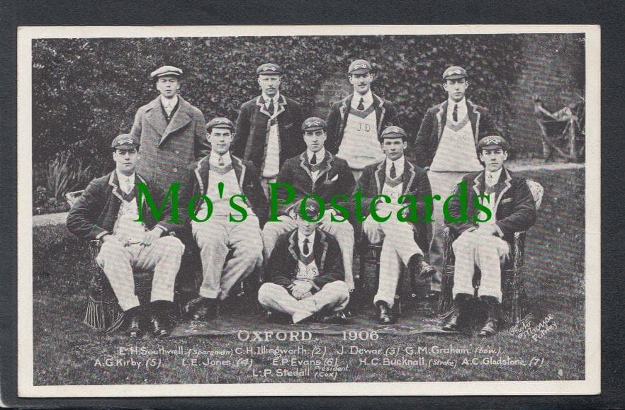 Sports Postcard - Rowing - Oxford Rowing Team, 1906