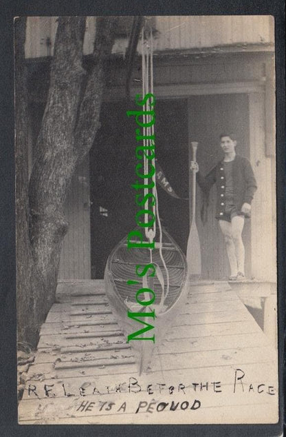 Sports Postcard - Rowing - American Rower and His Boat