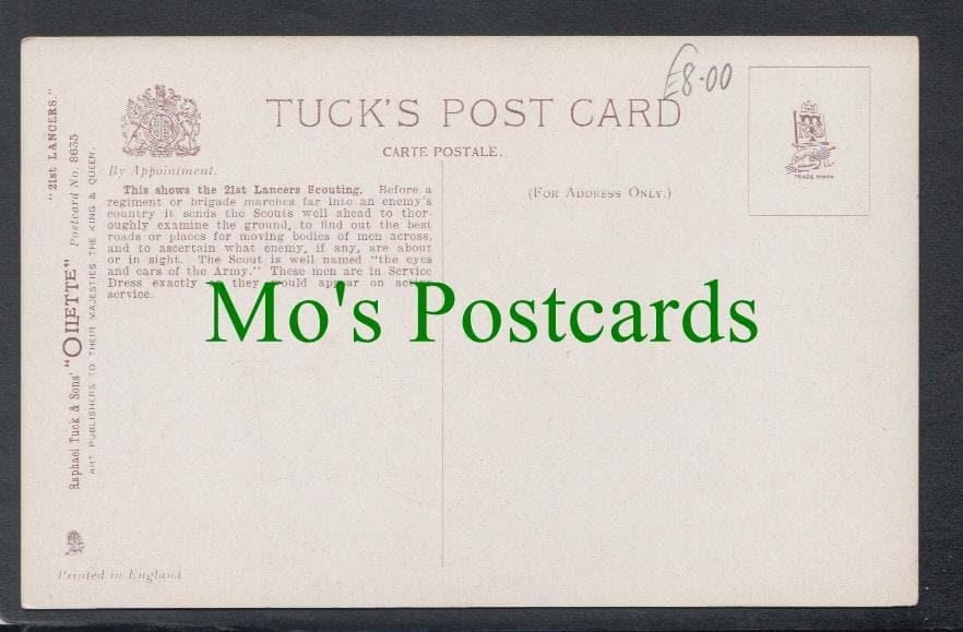 Military Postcard - 21st Lancers Scouting