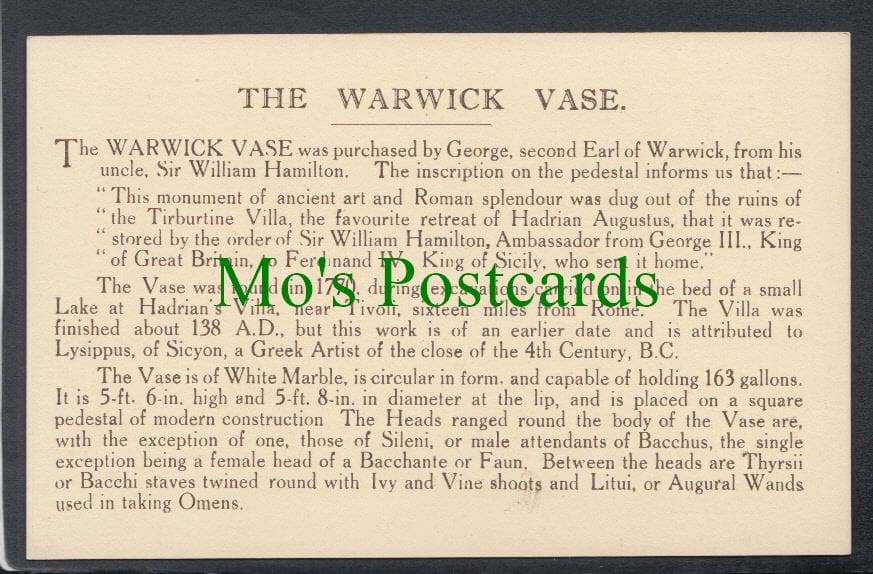 The Warwick Vase, Warwickshire