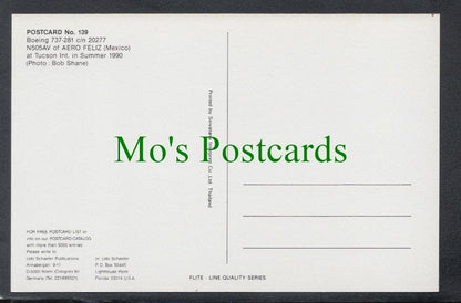 Aviation Postcard - Boeing 737-281 Aero Feliz Aeroplane