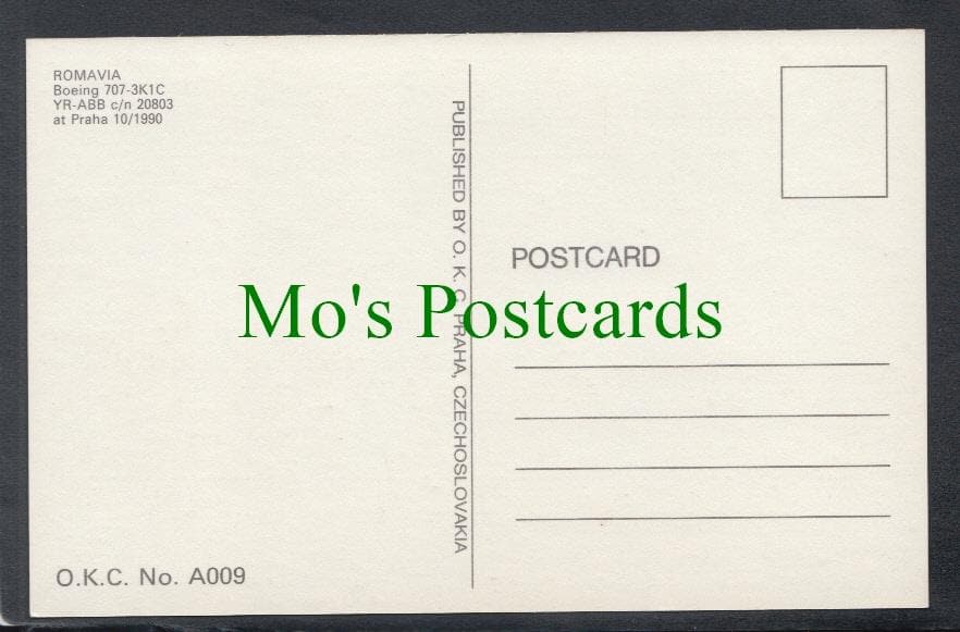 Aviation Postcard - Romavia Boeing 707-3K1C Aeroplane