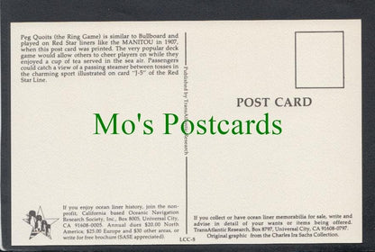 Shipping Postcard - Red Star Line, Peg Quoits