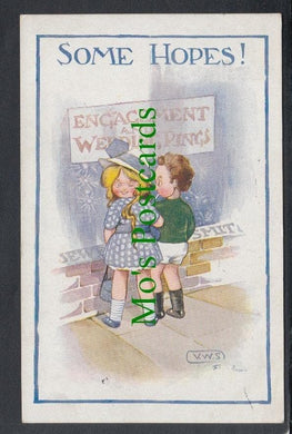 Children Postcard - Some Hopes!, Wedding Rings
