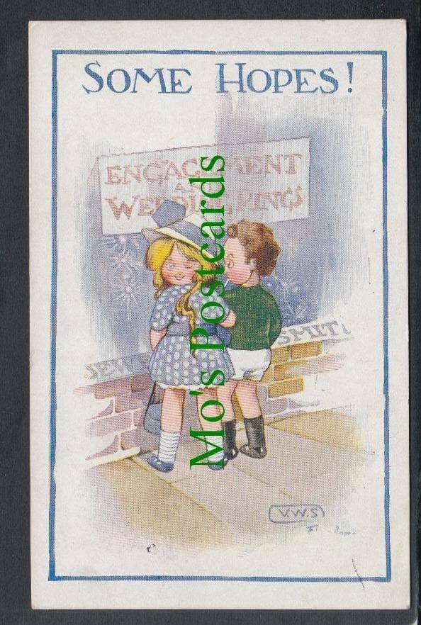 Children Postcard - Some Hopes!, Wedding Rings