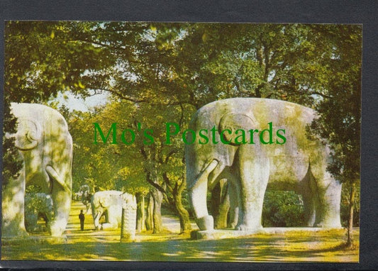 China Postcard - "Stone Elephant", Ming Tomb