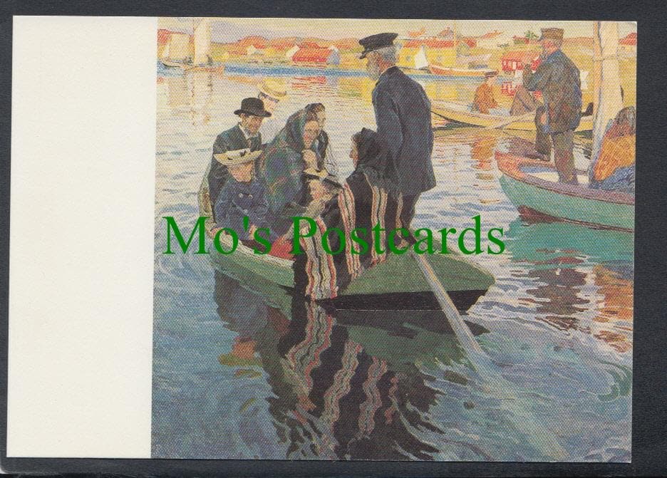Art Postcard - Church-Goers in a Boat, Carl Wilhelmson