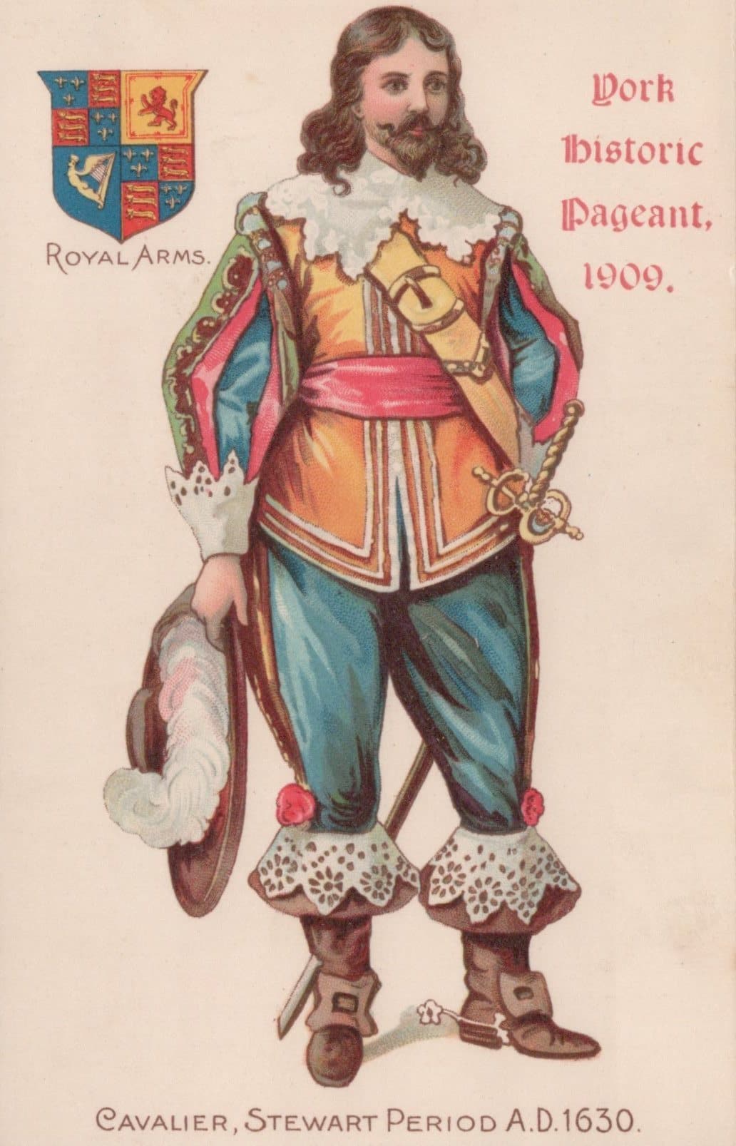 Pageants Postcard - York Historic Pageant 1909 - Cavalier, Stewart Period A.D.1630 - Mo’s Postcards 
