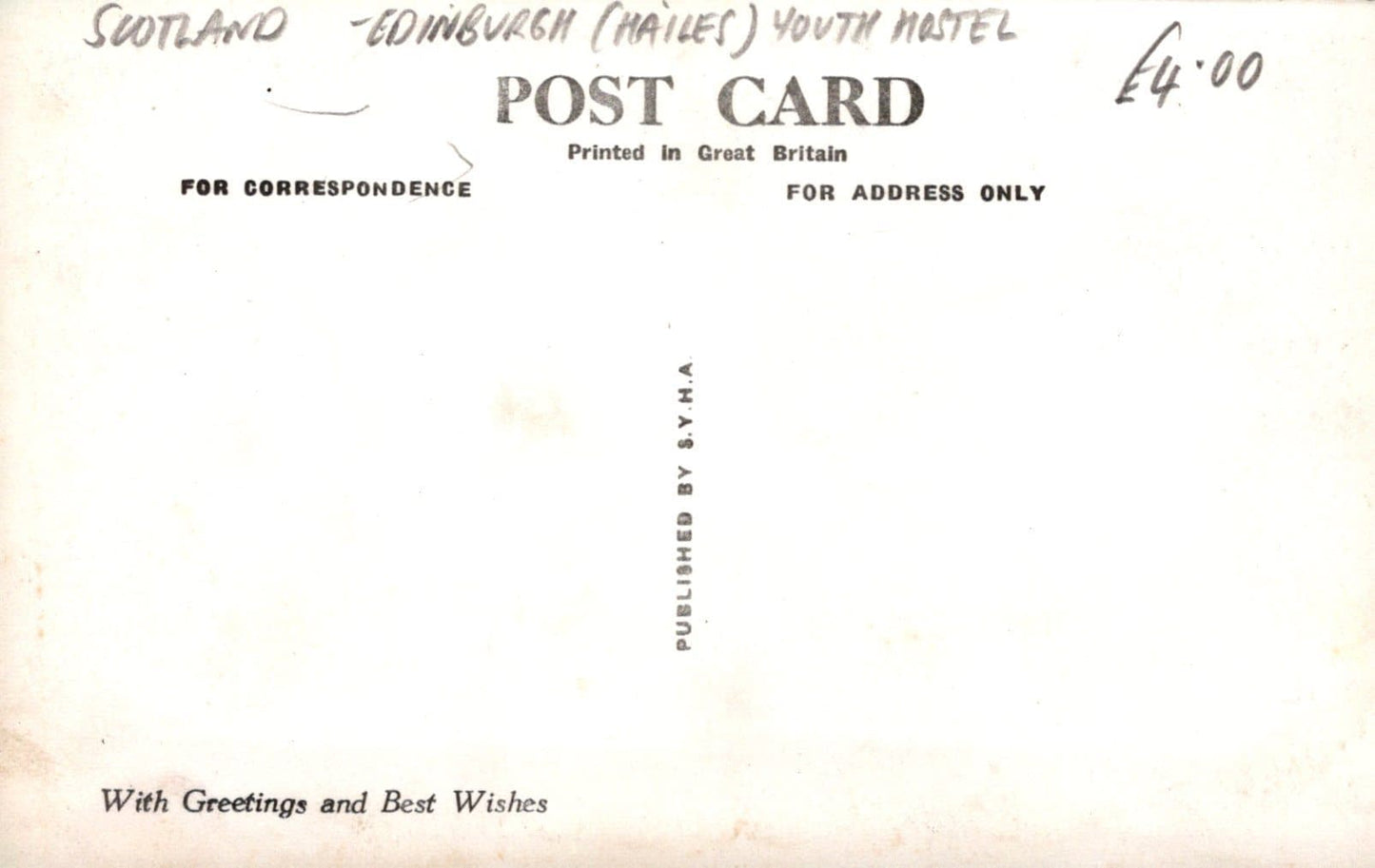 Scotland Postcard - Edinburgh (Hailes) Youth Hostel - Mo’s Postcards 
