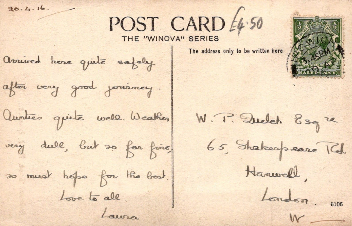 Suffolk Postcard - Belstead Road, Ipswich, 1916 - Mo’s Postcards 
