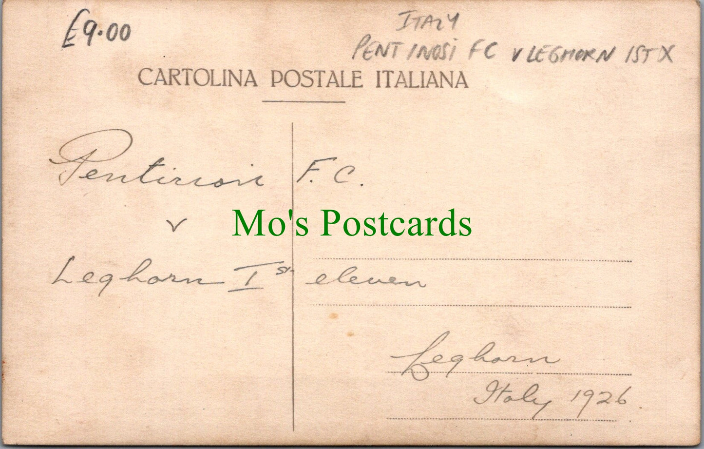 Football Postcard - Pentirroic? v Leghorn, Italy