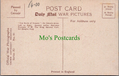 Military Postcard - The King at The Front