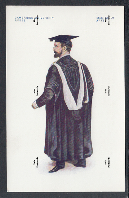 Education Postcard - Cambridge University Robes - Master of Arts - Mo’s Postcards 
