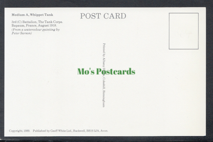 Military Postcard - Medium A, Whippet Tank - The Tank Corps - Mo’s Postcards 