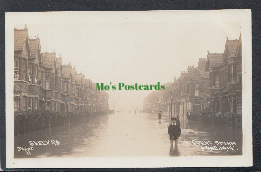 London Postcard - Seely Road, Tooting - The Great Storm, 14th June 1914 - Mo’s Postcards 