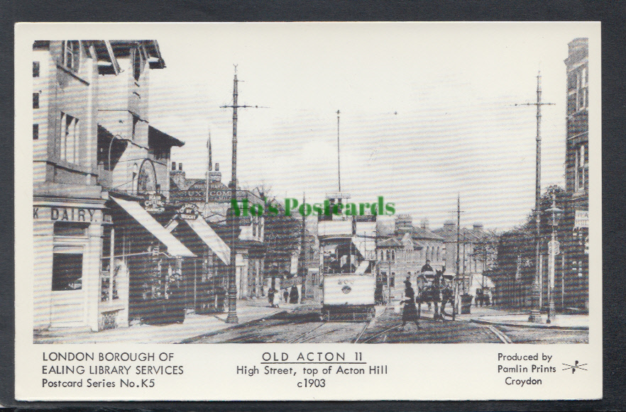 London Postcard - Old Action - High Street, Top of Action Hill c1903 - Repro - Mo’s Postcards 