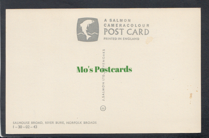 Norfolk Postcard - Salhouse Broad, River Bure, Norfolk Broads - Mo’s Postcards 