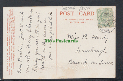 Scotland Postcard - A Merry Christmas - Ninewells Path, Chirnside, 1906 - Mo’s Postcards 