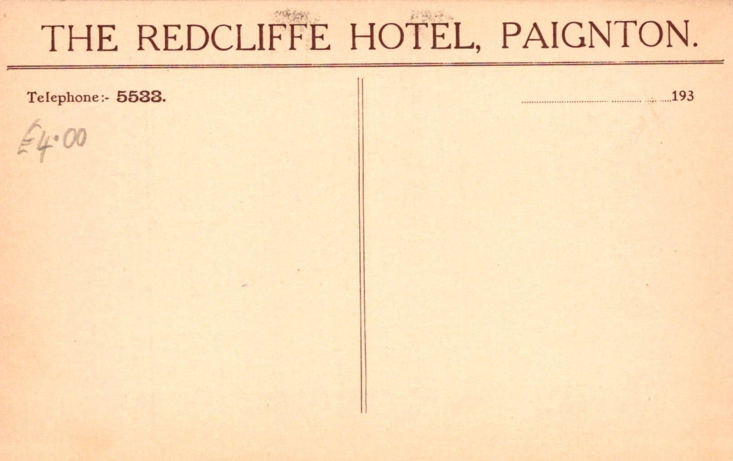 Devon Postcard - The Redcliffe Hotel, Paignton - Mo’s Postcards 