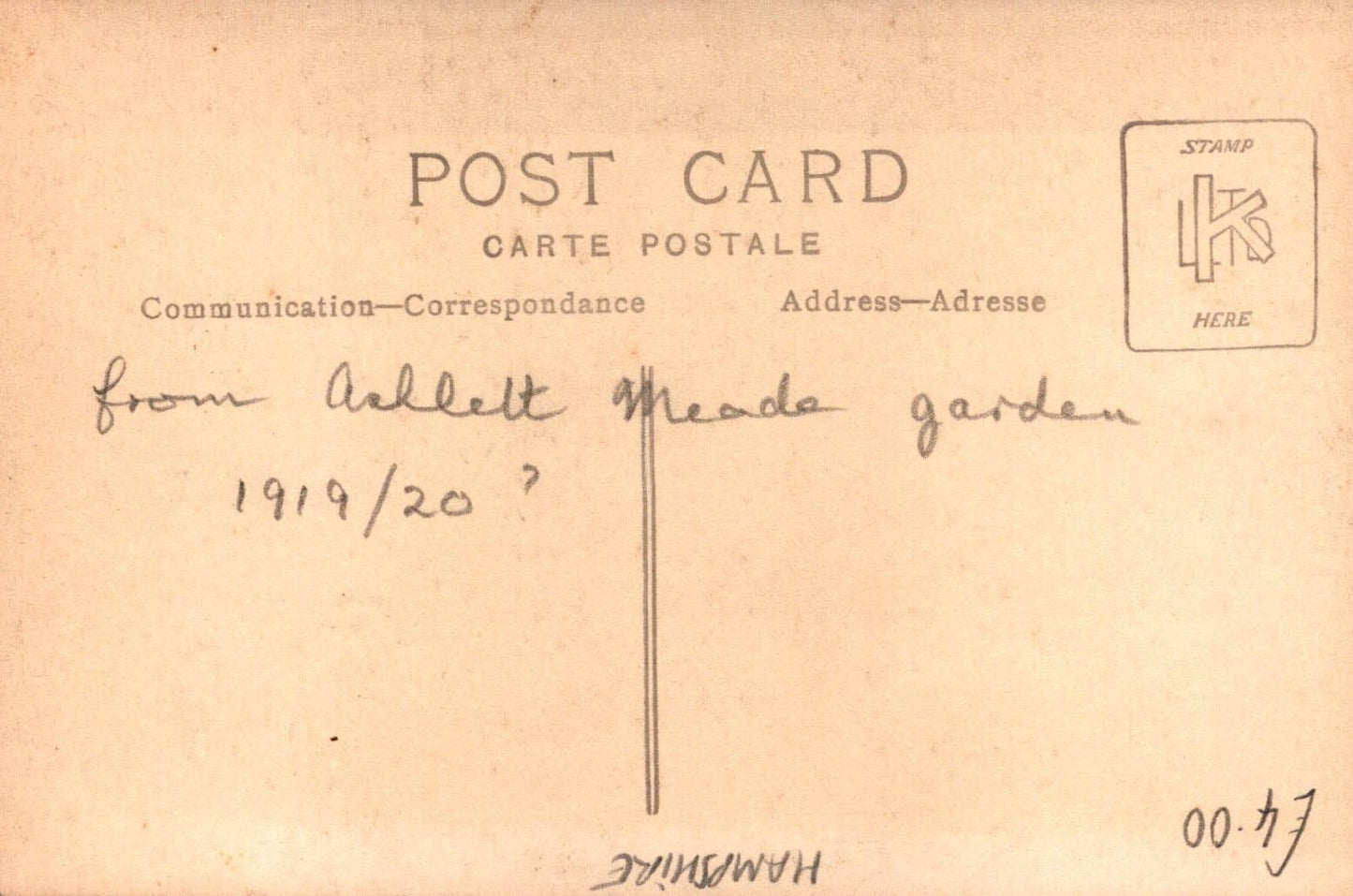 Hampshire Postcard - Ashlett Creek From Ashlett Meade Garden, 1919-1920 - Mo’s Postcards 