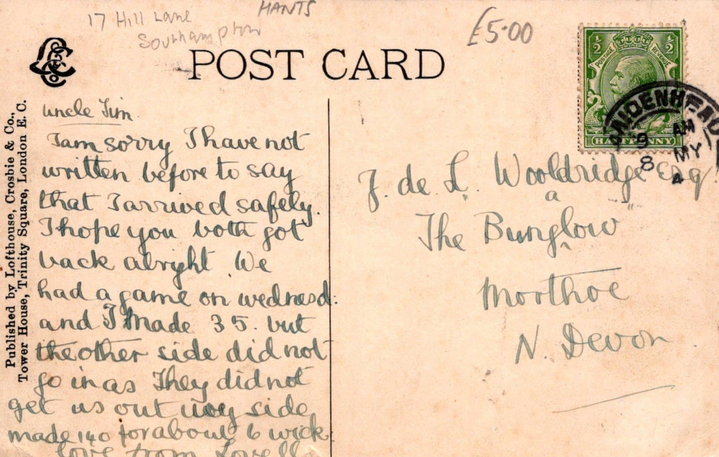 Hampshire Postcard - The Reception Room, Convent of The Poor Clares, Southampton West - Mo’s Postcards 