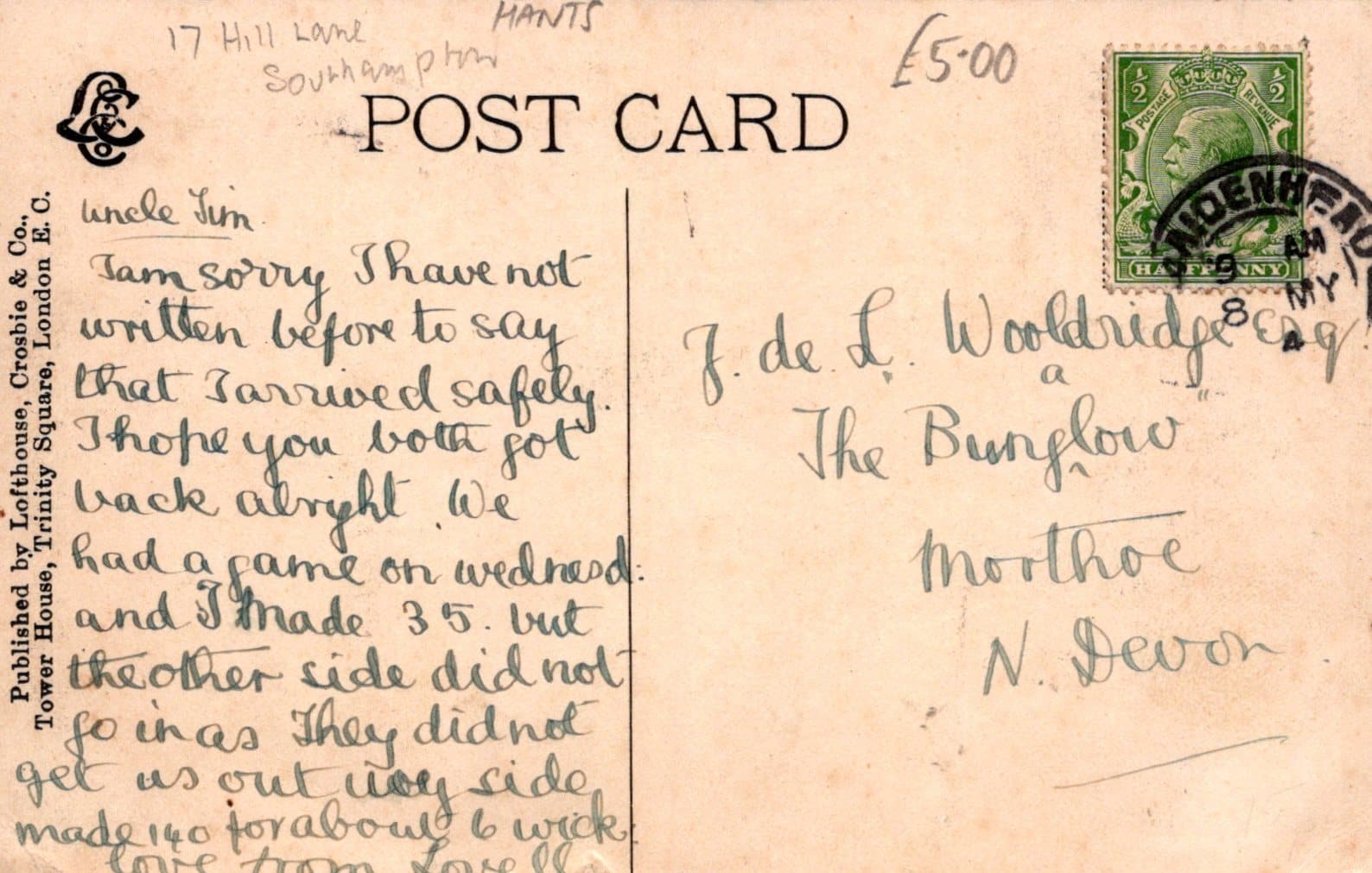 Hampshire Postcard - The Reception Room, Convent of The Poor Clares, Southampton West - Mo’s Postcards 