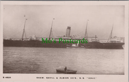 Shipping Postcard - The S.S."Ionic"