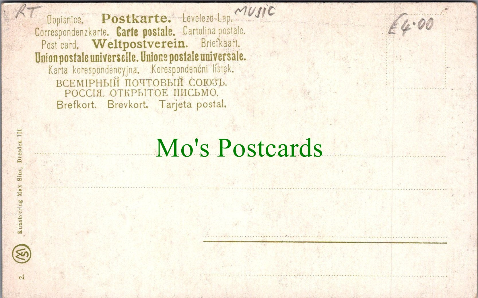 Music Postcard - Composer Franz Liszt