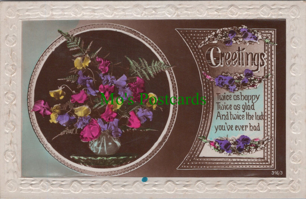 Birthday Greetings - Vase of Flowers