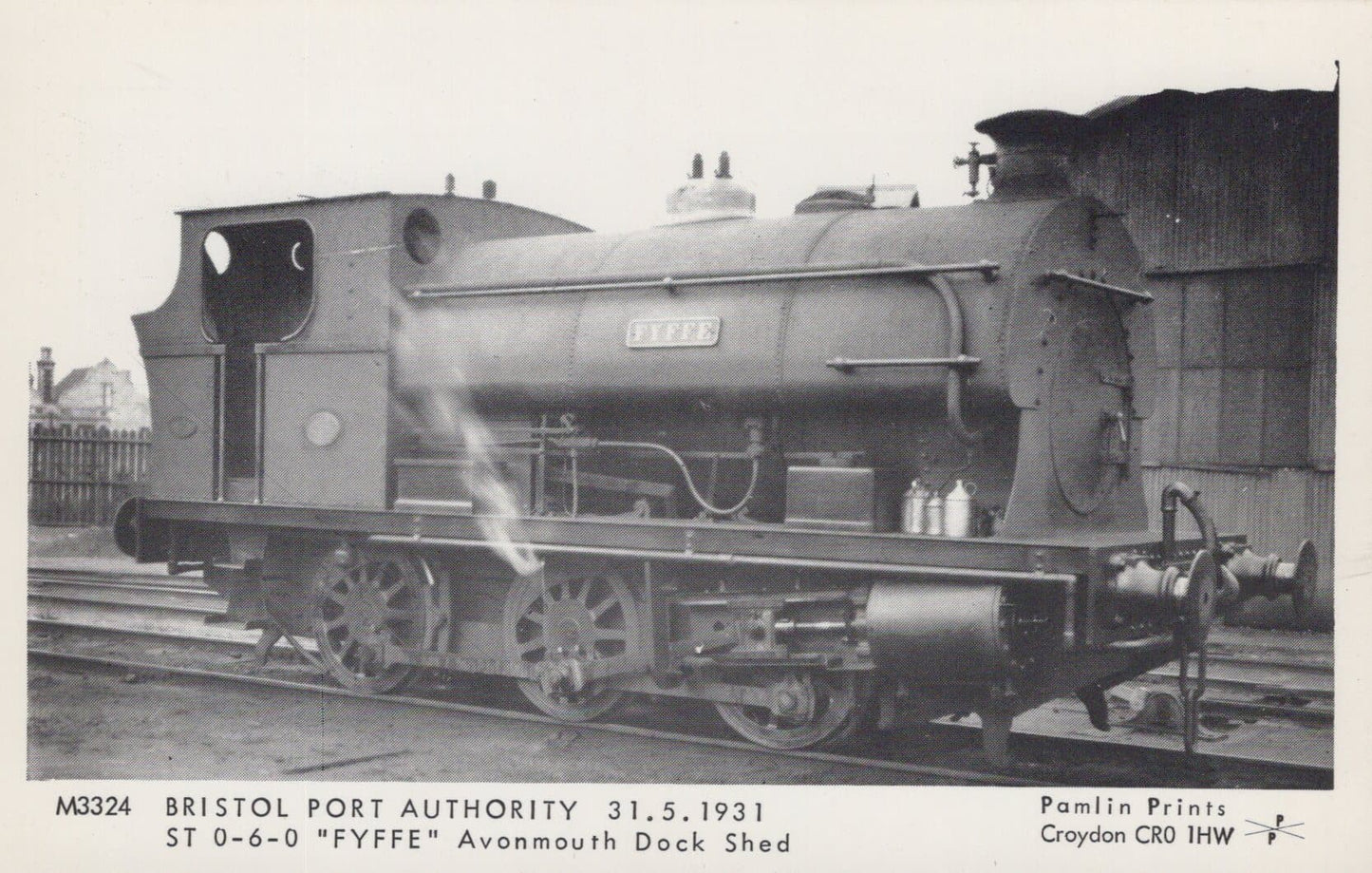 Bristol Postcard - Bristol Port Authority 1931, ST 0-6-0 "Fyffe" Avonmouth Dock Shed - Mo’s Postcards 