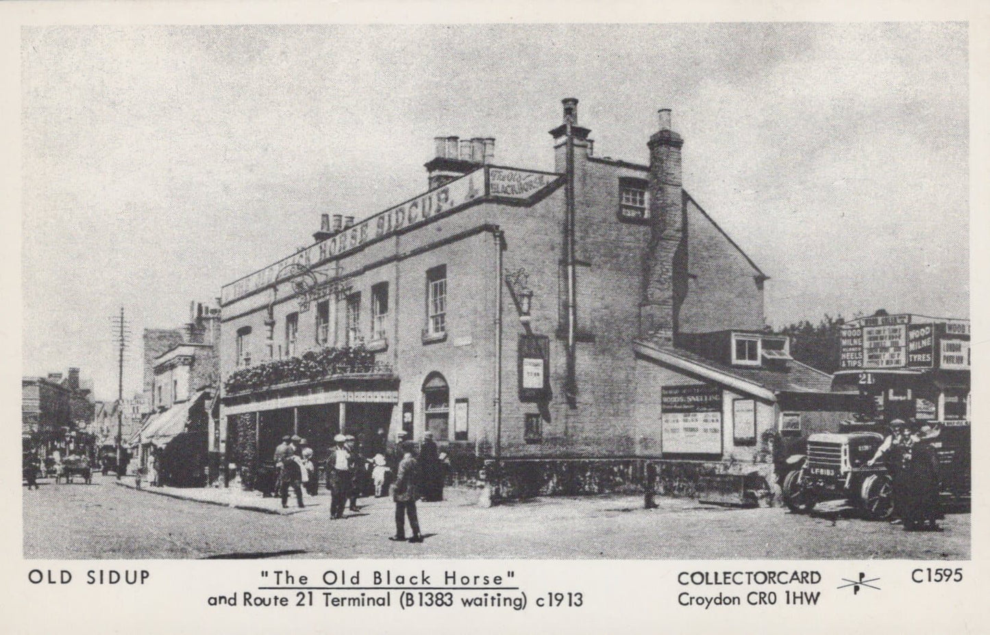 London Postcard - Old Sidup (Sidcup) - "The Old Black Horse" and Route 21 Terminal c1913 - Mo’s Postcards 