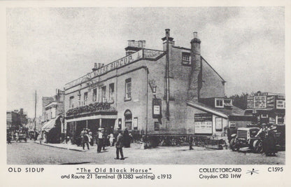 London Postcard - Old Sidup (Sidcup) - "The Old Black Horse" and Route 21 Terminal c1913 - Mo’s Postcards 