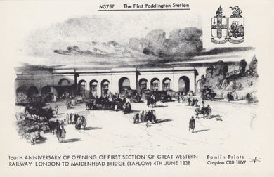 London Postcard - The First Paddington Railway Station, Great Western Railway 1838 - Mo’s Postcards 
